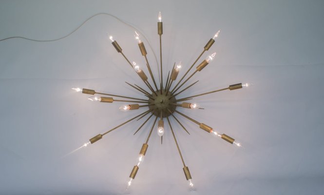 Large Mid-Century Italian Brutalist Sputnik Ceiling Lamp, 1950s-KQB-580932