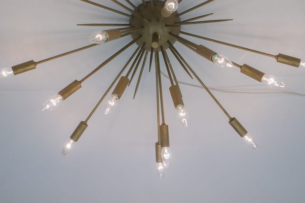 Large Mid-Century Italian Brutalist Sputnik Ceiling Lamp, 1950s-KQB-580931