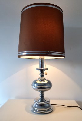 Large Mid-Century Italian Chrome Table Lamp, 1960s-RQV-822359