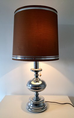 Large Mid-Century Italian Chrome Table Lamp, 1960s-RQV-822359