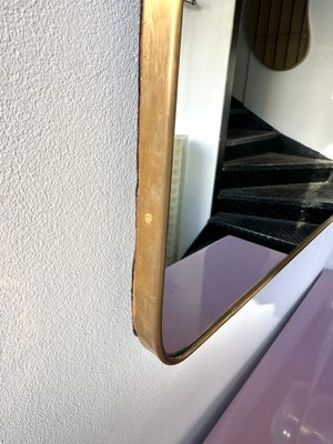 Large Mid-Century Italian Mirror with Brass Frame, 1950s-FUE-1758673