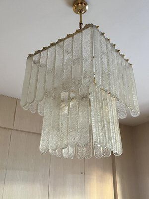 Large Mid-Century Italian Murano Glass and Brass Chandeliers, 1960s, Set of 2-YST-2031606