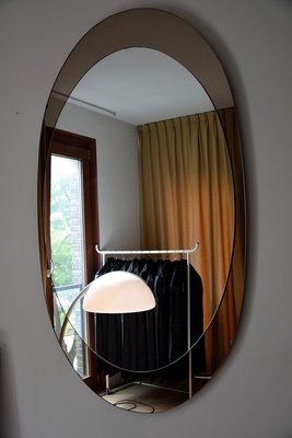 Large Mid-Century Italian Oval Mirror from Cristal Arte-IEI-728598