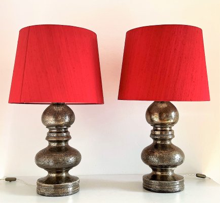 Large Mid-Century Italian Pottery Table Lamps by Aldo Londi for Bitossi, 1960s, Set of 2-VNE-1431953