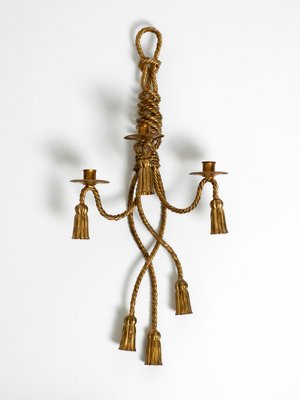 Large Mid-Century Italian Regency Gilt Iron Wall Candleholder from Li Puma Firenze, 1960s-RR-1718704