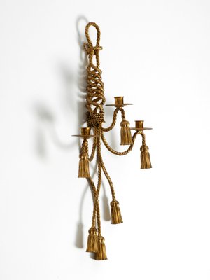 Large Mid-Century Italian Regency Gilt Iron Wall Candleholder from Li Puma Firenze, 1960s-RR-1718704