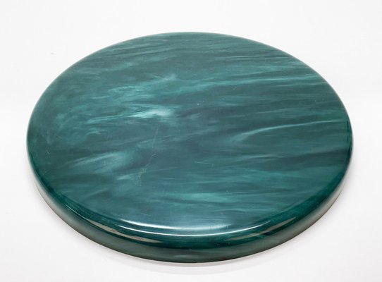 Large Mid-Century Italian Round Green Bakelite and Steel Serving Tray, 1980s-JDR-1126350