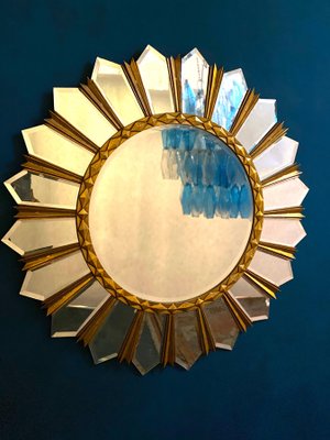 Large Mid-Century Italian Sunburst Mirror, 1960s-MBH-1032688