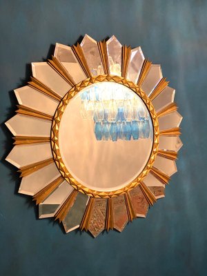 Large Mid-Century Italian Sunburst Mirror, 1960s-MBH-1032688