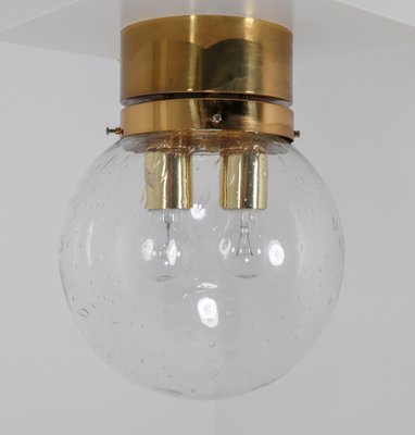 Large Mid-Century Light in Brass with Handblown Glass Globe, 1970s-TRW-1797070