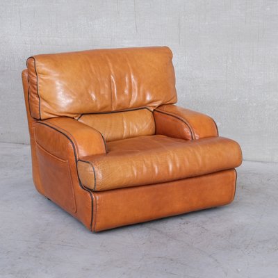 Large Mid-Century Lounge Chairs in Leather, Set of 2-JRP-1253994