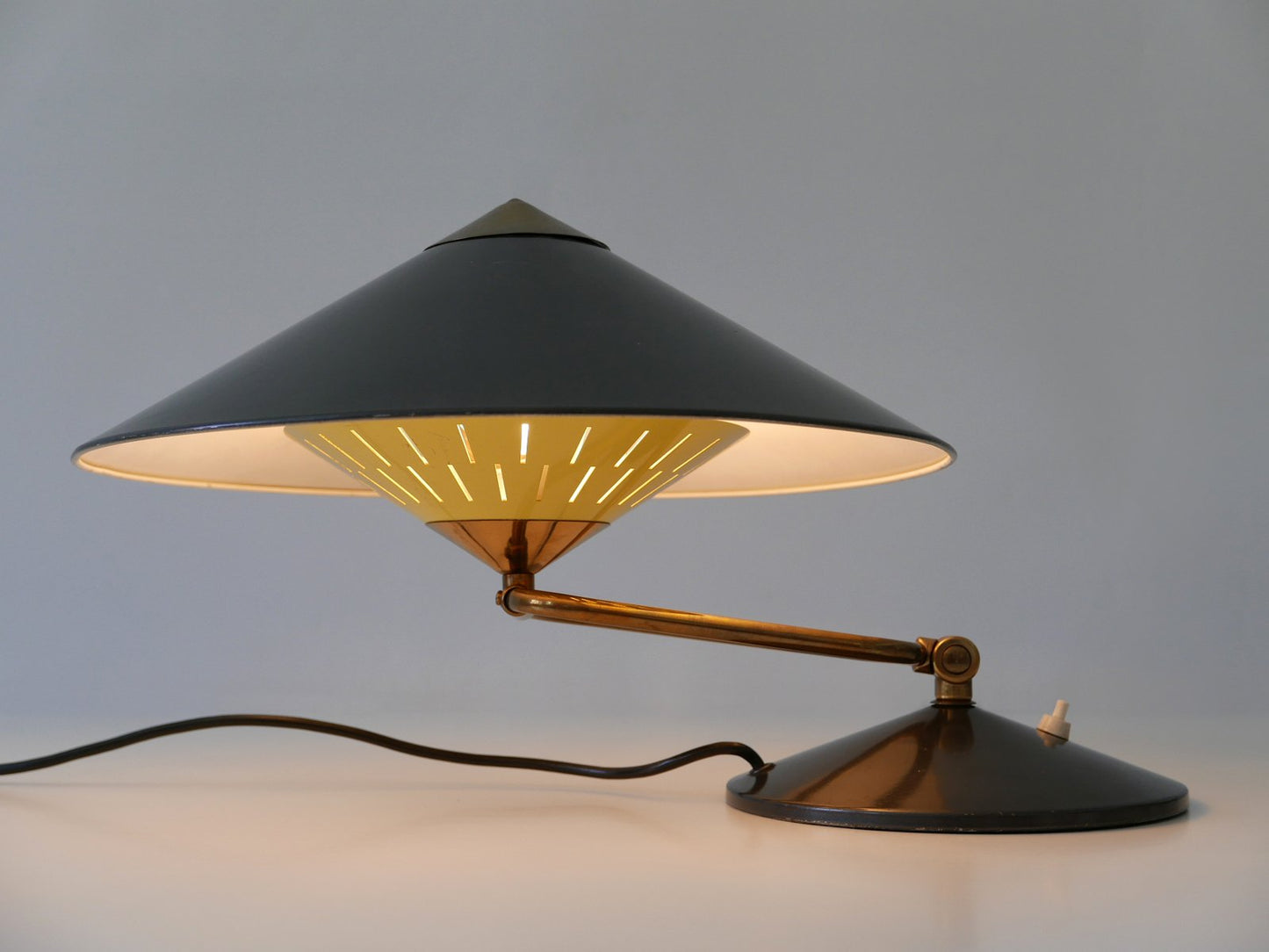 Large Mid-Century Modern Articulated Witch Hut Table Lamp or Wall Sconce, 1950s