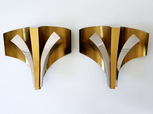 Large Mid-Century Modern Brass Sconces by Maison Baguès, Paris, 1960s, Set of 2-WPT-1233604