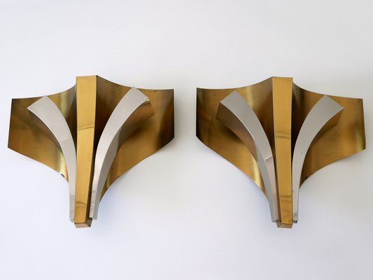 Large Mid-Century Modern Brass Sconces by Maison Baguès, Paris, 1960s, Set of 2-WPT-1233604