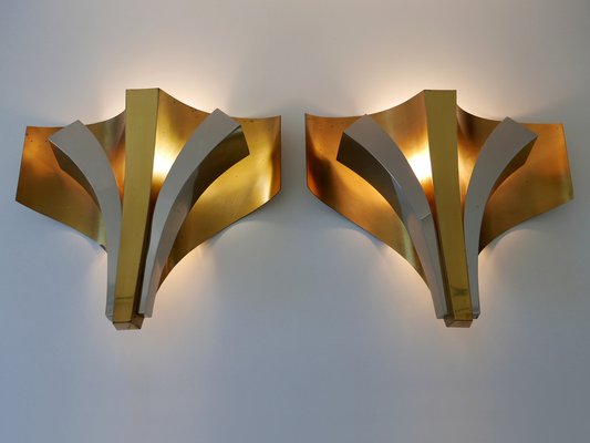 Large Mid-Century Modern Brass Sconces by Maison Baguès, Paris, 1960s, Set of 2-WPT-1233604