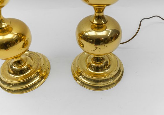 Large Mid-Century Modern Gold Bubble Table Lamp Bases, 1960s, Set of 2-KQB-1768523