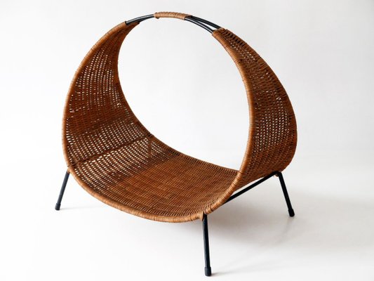 Large Mid-Century Modern Italian Wicker Magazine Rack or Stand, 1960s-WPT-831868