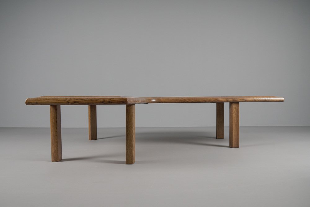 Large Mid-Century Modern Oak and Onyx Boomerang Coffee Table, 1960s