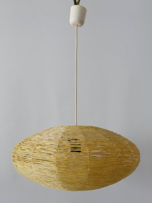 Large Mid-Century Modern Raffia Bast Pendant Lamp or Hanging Light, Germany, 1970s-WPT-1436128