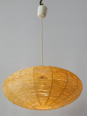 Large Mid-Century Modern Raffia Bast Pendant Lamp or Hanging Light, Germany, 1970s-WPT-1436128