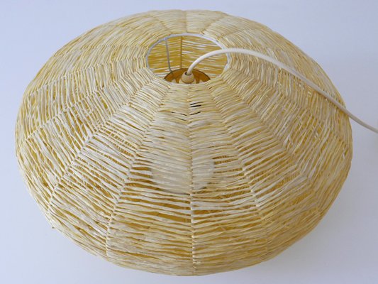 Large Mid-Century Modern Raffia Bast Pendant Lamp or Hanging Light, Germany, 1970s-WPT-1436128