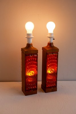 Large Mid-Century Modern Scandinavian Teak and Glass Table Lamps from Hovmantorp, Set of 2-JIE-2015863