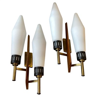 Large Mid-Century Modern Wall Sconces in the Style of Arredoluce, 1960s, Set of 2-NMK-1282662