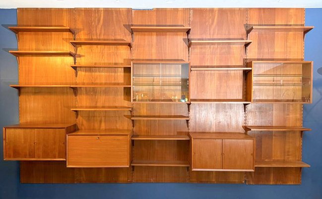 Large Mid-Century Modern Wall Unit attributed to Poul Cadovius for Royal System, 1950s-FGA-1757431