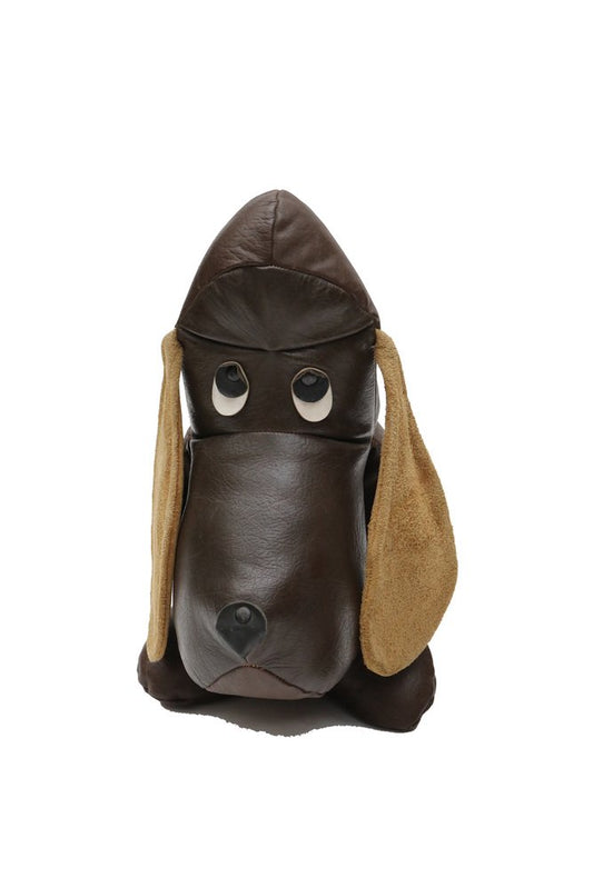 Large Mid-Century Mugge Basset Hound in Leather from Sallingboe, 1960s