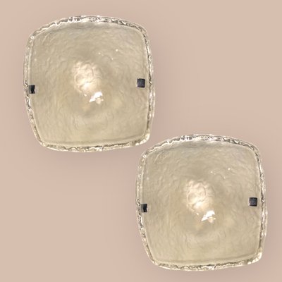 Large Mid-Century Murano Glass Sconces from Mazzega, 1970s, Set of 2-JJC-702969