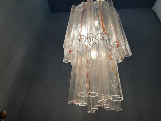 Large Mid-Century Murano Glass Tubular Chandelier-JJC-949661