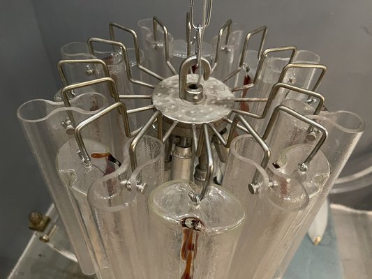 Large Mid-Century Murano Glass Tubular Chandelier-JJC-949661