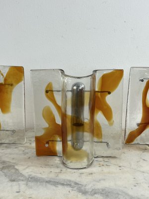 Large Mid-Century Murano Glass Wall Lamps, 1960s, Set of 3-YST-2041152