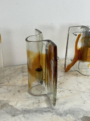 Large Mid-Century Murano Glass Wall Lamps, 1960s, Set of 3-YST-2041152