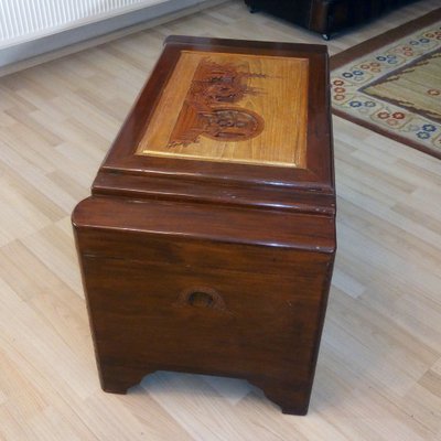 Large Mid-Century Oriental Camphor Wood Chest or Trunk, China, 1940s-YGE-974714