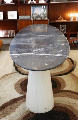 Large Mid-Century Oval Marble Console Table, Italy, 1970s-FGA-986227