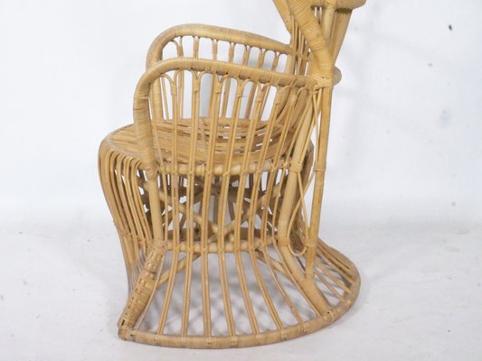 Large Mid-Century Peacock Rattan Chair from Rohé Noordwolde, 1970s-LVS-1384351