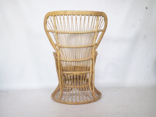 Large Mid-Century Peacock Rattan Chair from Rohé Noordwolde, 1970s-LVS-1384351