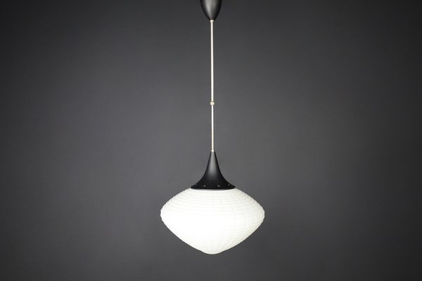 Large Mid-Century Pendant in Opaline Glass, Europe, 1950s-TRW-1812093