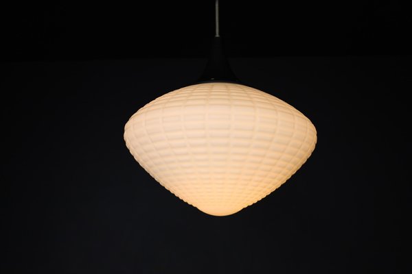 Large Mid-Century Pendant in Opaline Glass, Europe, 1950s-TRW-1812093