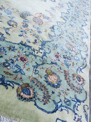 Large Mid-Century Pistachio-Colored Kashan Aubusson Style Rug-ED-1215237