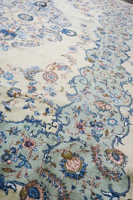 Large Mid-Century Pistachio-Colored Kashan Aubusson Style Rug-ED-1215237