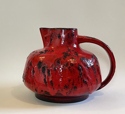 Large Mid-Century Red Fat Lava Studio Ceramic Vase, Germany, 1970s-PBW-1811890