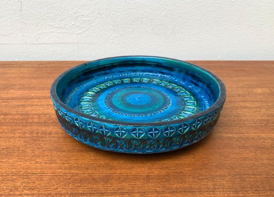 Large Mid-Century Rimini Blu Pottery Bowl by Aldo Londi for Bitossi, Italy, 1960s-UAH-1340489