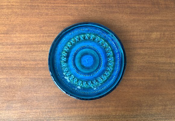 Large Mid-Century Rimini Blu Pottery Bowl by Aldo Londi for Bitossi, Italy, 1960s-UAH-1340489