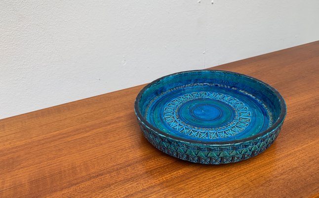 Large Mid-Century Rimini Blu Pottery Bowl by Aldo Londi for Bitossi, Italy, 1960s-UAH-1417517