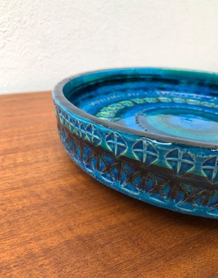 Large Mid-Century Rimini Blu Pottery Bowl by Aldo Londi for Bitossi, Italy, 1960s-UAH-1340489