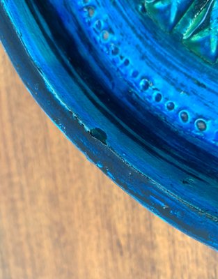 Large Mid-Century Rimini Blu Pottery Bowl by Aldo Londi for Bitossi, Italy, 1960s-UAH-1340489