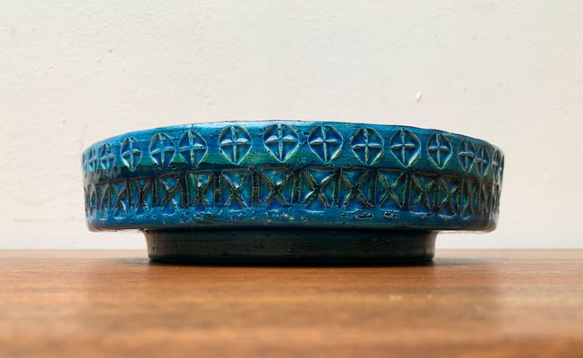 Large Mid-Century Rimini Blu Pottery Bowl by Aldo Londi for Bitossi, Italy, 1960s-UAH-1340489