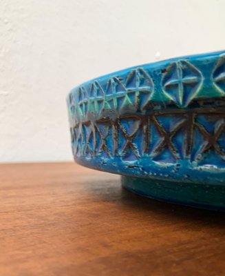 Large Mid-Century Rimini Blu Pottery Bowl by Aldo Londi for Bitossi, Italy, 1960s-UAH-1340489